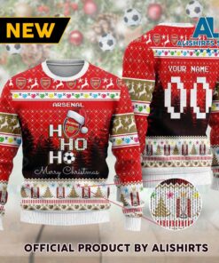 Arsenal Fc Custom Name Number Merry Christmas Sweater Gift