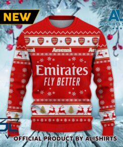Arsenal Fc Mascot Red White Sweater For Fans 2