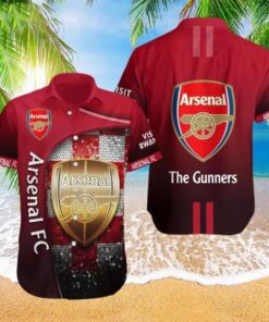 Arsenal Fc Red The Gunners 3d Logo Vintage Hawaiian Shirt Best Gift For Fans