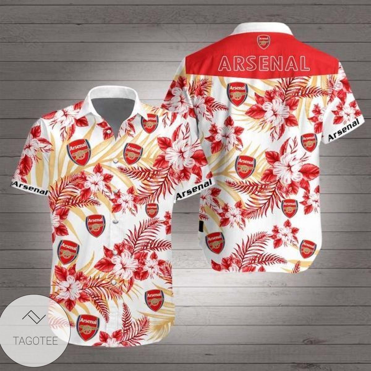 Arsenal Fc Christmas Style Red Hawaiian Shirt Funny Gift For Fans