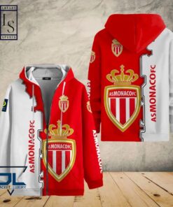 As Monaco White Red Zip Hoodie Best Gift For Fans