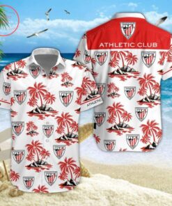 Athletic Bilbao Coconut Islands White Red Tropical Hawaiian Shirt Size From S To 5xl