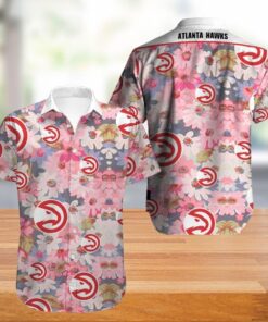 Atlanta Hawks Cute Flowers Vintage Hawaiian Shirt Best Gift For Nba Fans