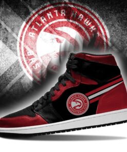 Atlanta Hawks Red Black Air Jordan 1 High Tops 3