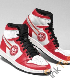 Atlanta Hawks Red White Air Jordan 1 High Sneakers For Fans