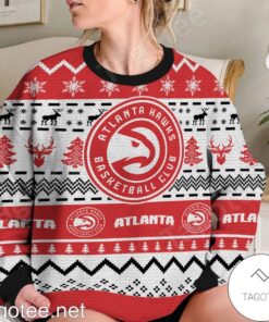 Atlanta Hawks Red White Ugly Christmas Sweater For Men And Women 2