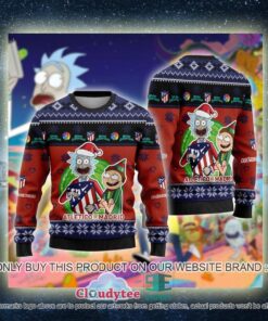 Atletico Madrid Rick And Morty Best Ugly Christmas Sweater 2