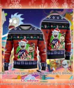 Atletico Madrid Rick And Morty Best Ugly Christmas Sweater 3