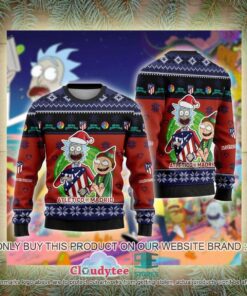 Atletico Madrid Rick And Morty Best Ugly Christmas Sweater 4