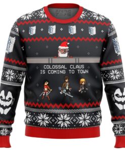 Attack On Titan Colossal Claus Funny Ugly Christmas Sweater Xmas Gift For Manga Anime Fans 1