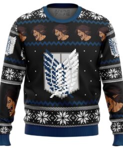 Attack On Titan Survery Corps Logo Ugly Christmas Sweater Best Gift For Titan Fans 1