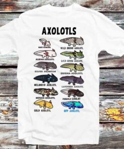 Axolotls Types Name Cute Design Unisex T-shirt For Family Friends