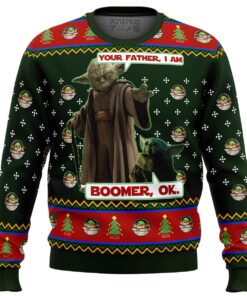 Baby Yoda Boomer Star Wars Ugly Christmas Sweater Gift