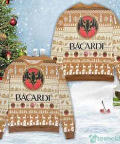Bacardi 151 Reindeer Pattern Ugly Christmas Sweater