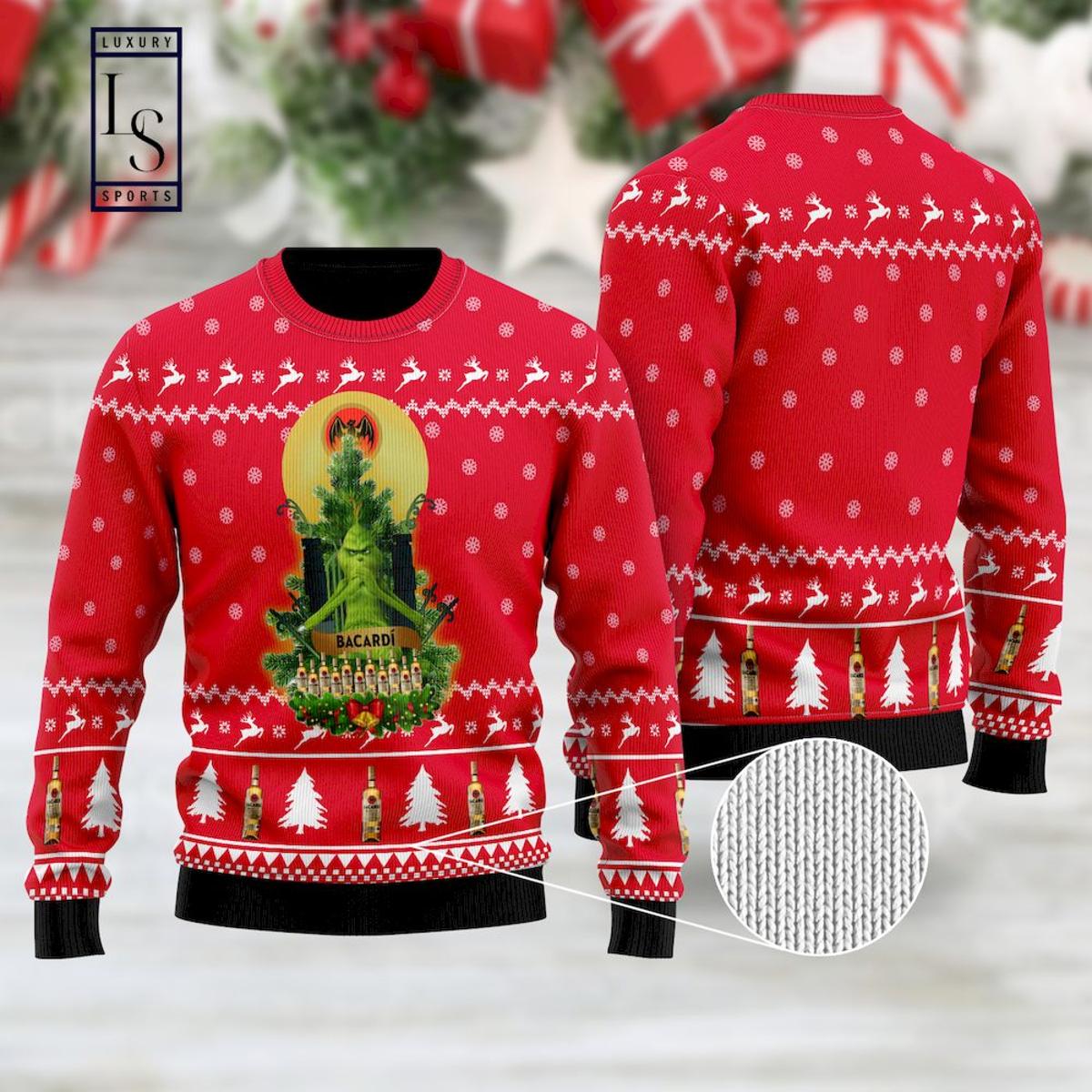 Bacardi Wine Ugly Christmas Sweater For Men And Women