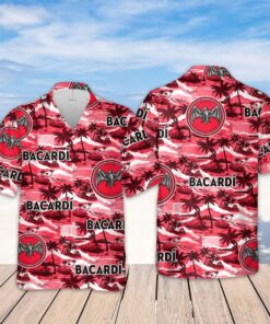 Bacardi Island Pattern Pink Tropical Hawaiian Shirt For Men Women