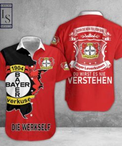 Bayer 04 Leverkusen Big Logo Red Hawaiian Shirt Best Gift For Bundesliga Fans