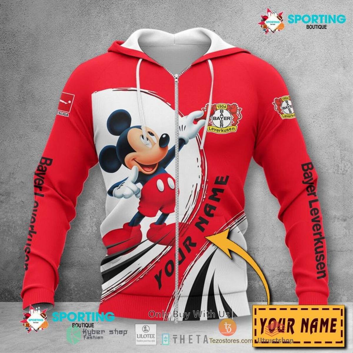 Rb Leipzig Custom Name Mickey Zip Hoodie Funny Gift For Fans