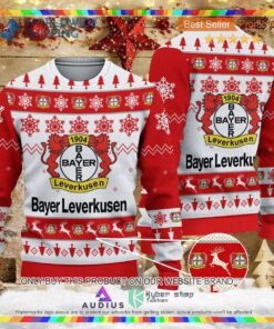 Bayer 04 Leverkusen White Red Ugly Christmas Sweater For Fans