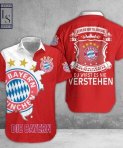 Bayern Munich Logo Red Scratch Vintage Hawaiian Shirt Best Gift For Bundesliga Fans