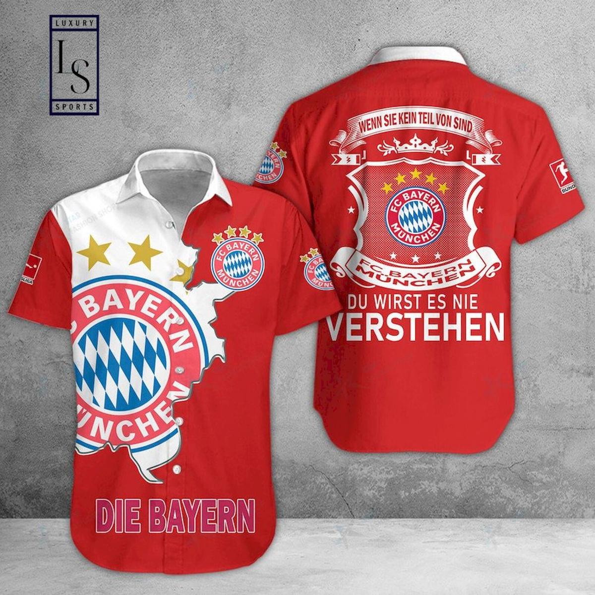 Bayern Munich Stripe Lines Limited Design Dark Red Hawaiian Shirt Gift For Fans