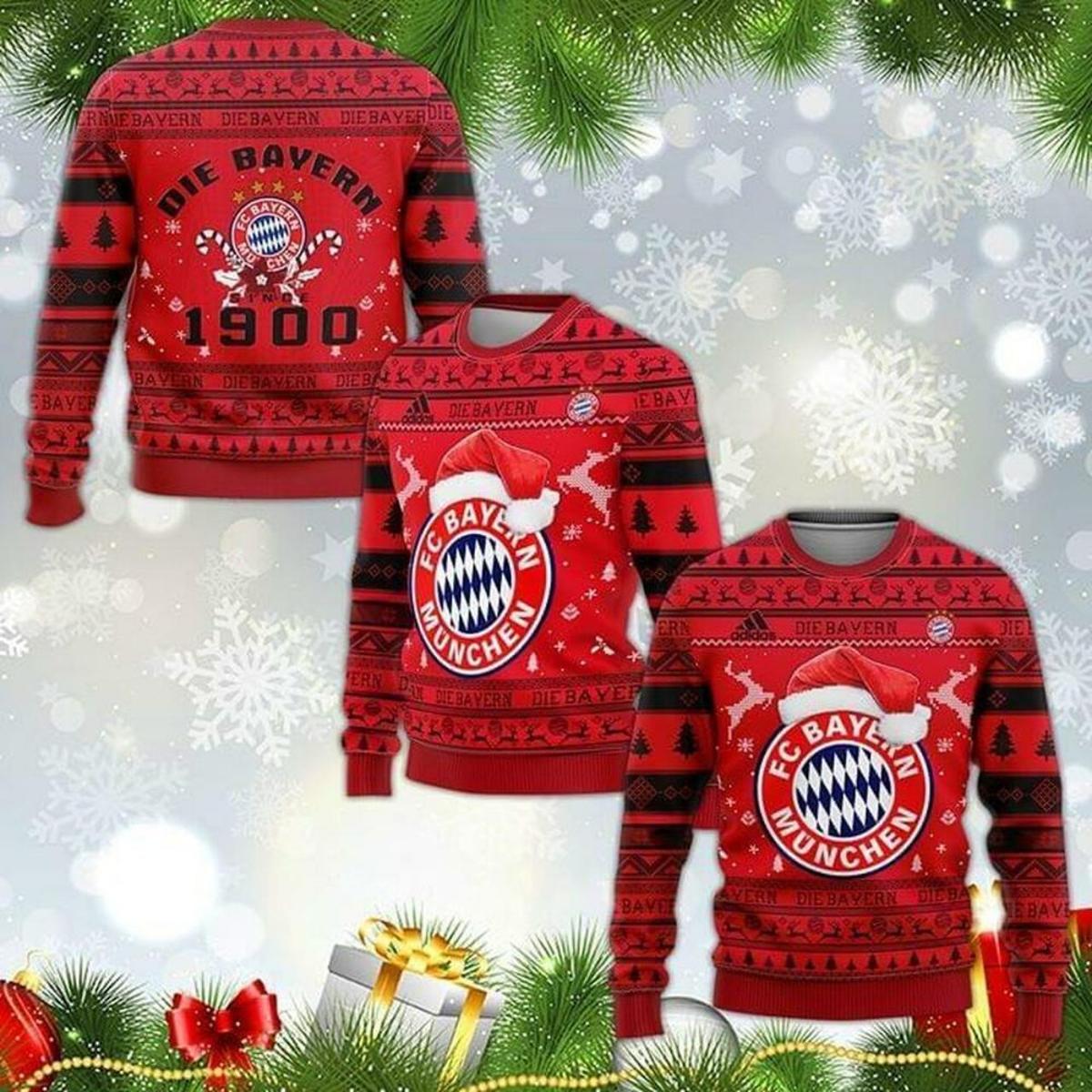 Bayern Munich Red Ugly Christmas Sweater For Fans