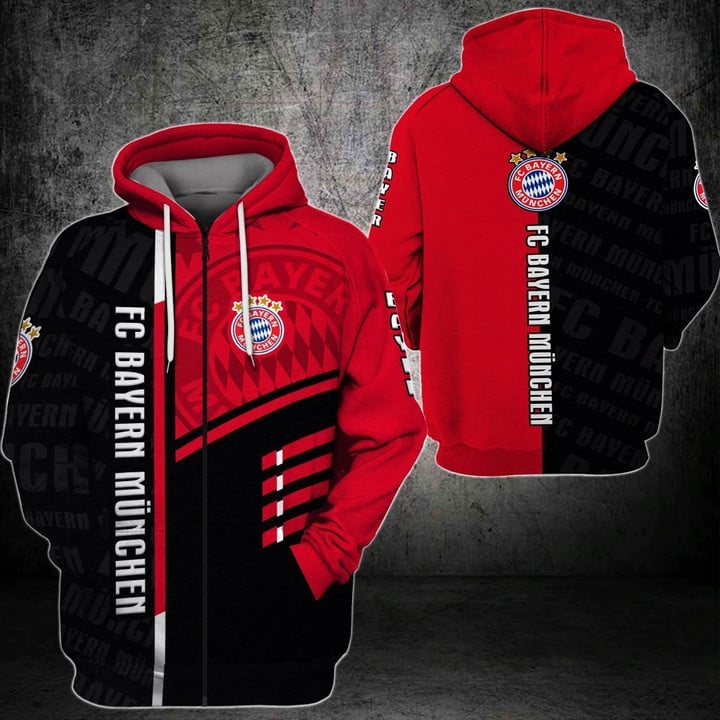 Bayern Munich Red Mia San Mia Zip Hoodie Gifts For Lovers