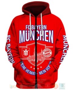 Bayern Munich Red Mia San Mia Zip Hoodie Gifts For Lovers