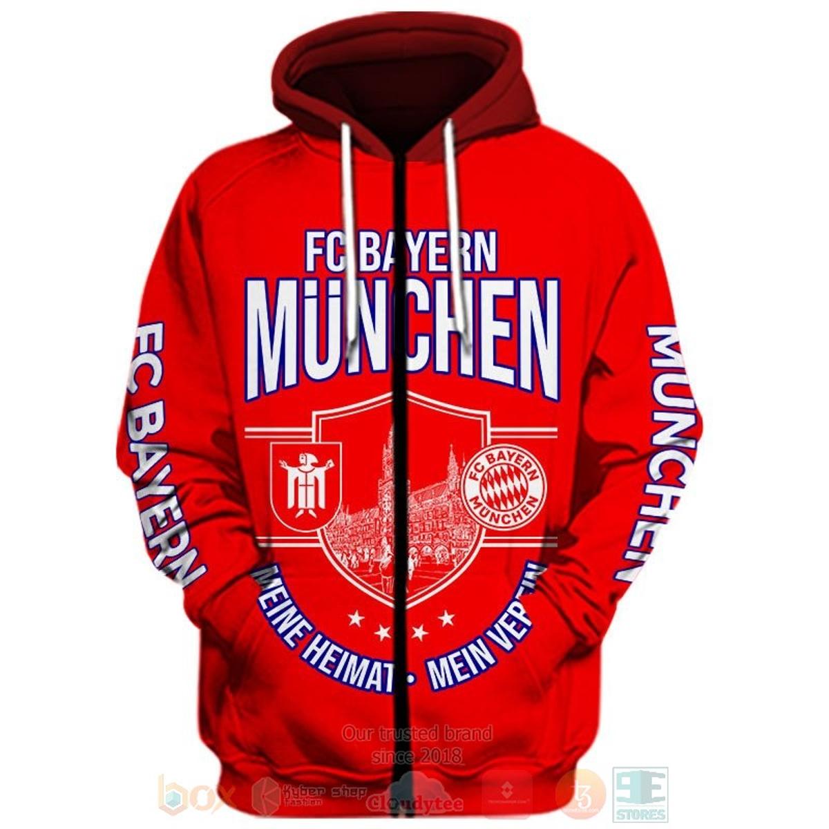 Bayern Munich Red White Scratch Verstehen Zip Hoodie Best Gift For Fans