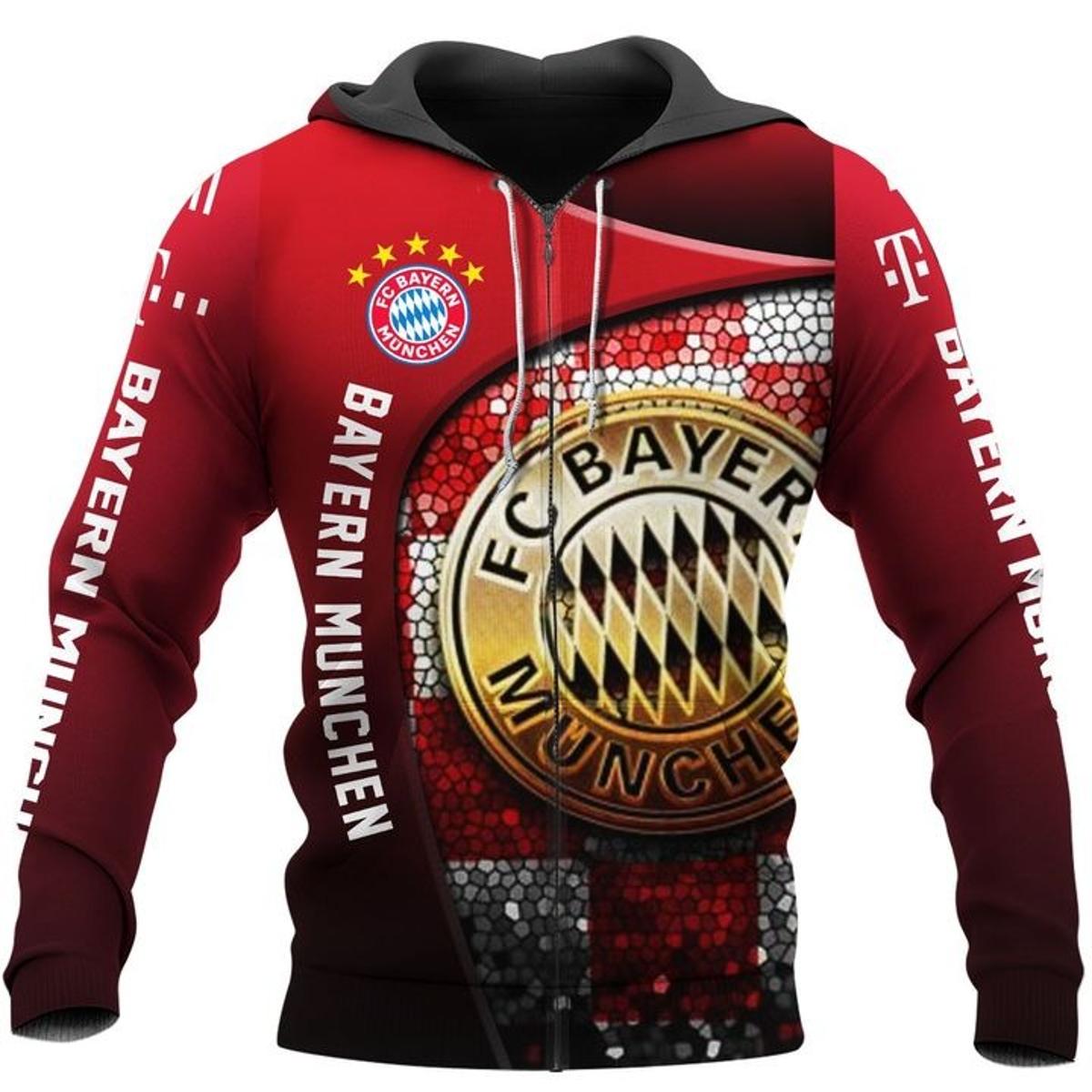 Bayern Munich Dark Red Limited Zip Hoodie Best Gift For Fans