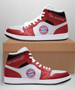 Bayern Munich Red White Air Jordan 1 High Sneakers For Fans