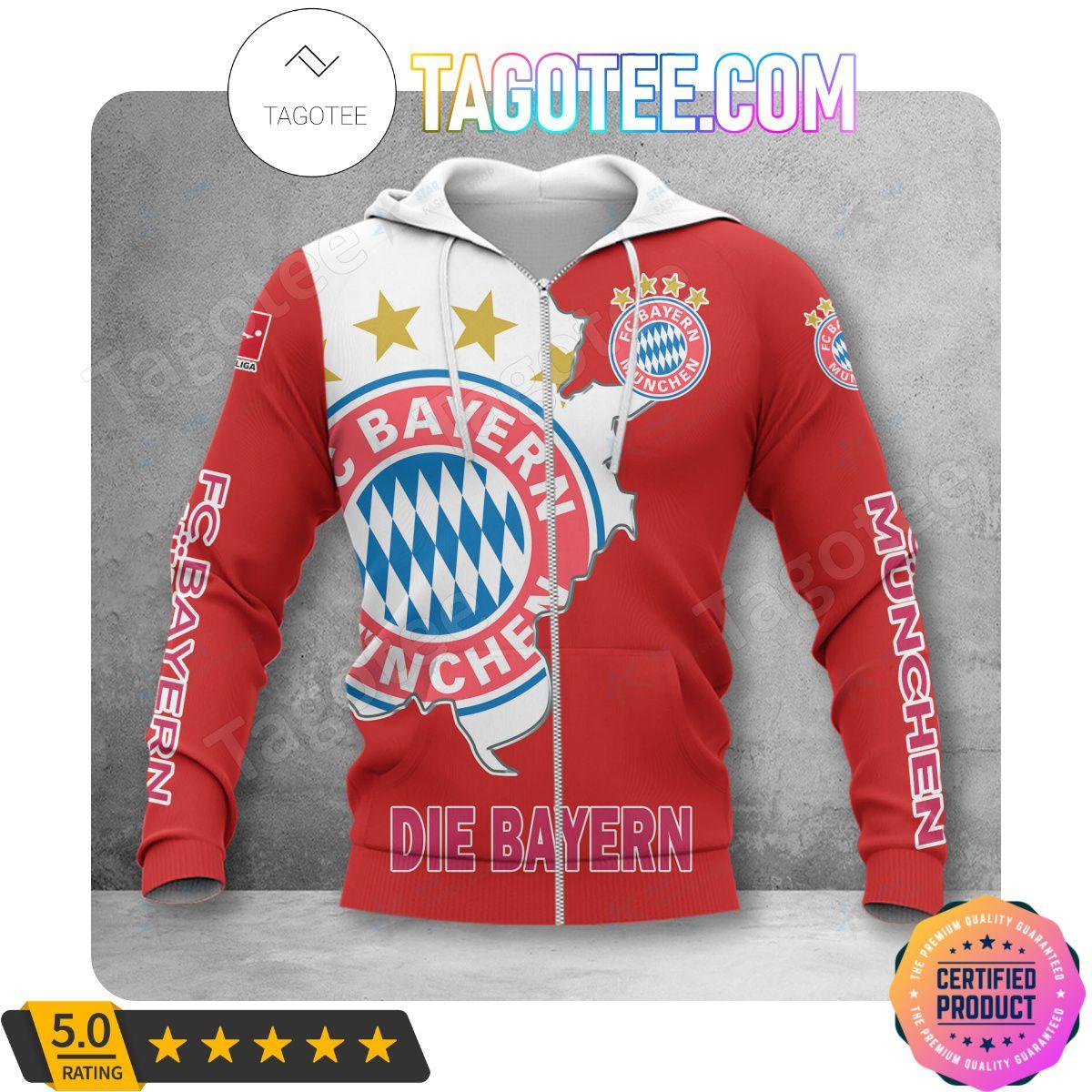 Bayern Munich Red Mia San Mia Zip Hoodie Gifts For Lovers