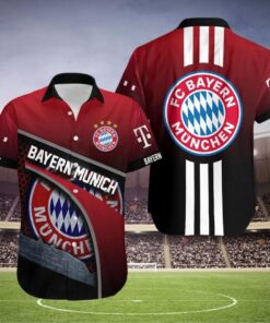Bayern Munich Stripe Lines Limited Design Dark Red Hawaiian Shirt Gift For Fans
