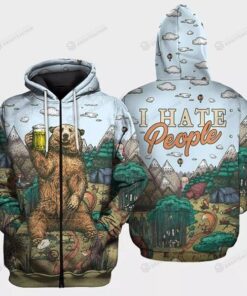 Beer Lover I Hate People Zip Hoodie For Fans