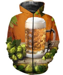 Beer Lover Zip Hoodie For Men And Women