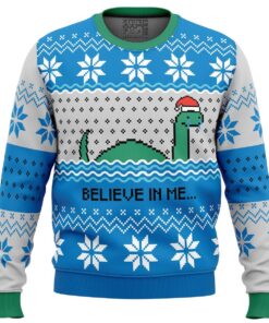 Believe In Me Nessie Loch Ness Monster Ugly Christmas Sweater Funny Xmas Gift