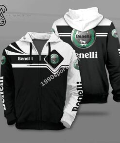Benelli Black White Zip Hoodie For Fans