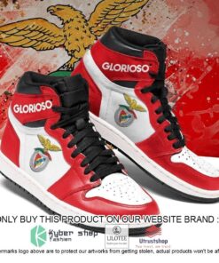 Benfica White Red Air Jordan 1 High Sneakers Best Gift For Fans