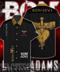 Bon Jovi Band Logo Black Hawaiian Shirt Vintage Shirt For Fans