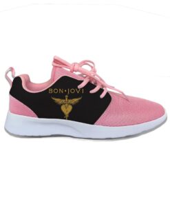 Bon Jovi Pink Black Running Shoes For Fans