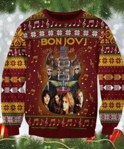 Bon Jovi Signatures Guitar Ugly Christmas Sweater Best For Fans