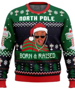 Born And Raised Fresh Prince Of Bel-air Ugly Christmas Sweater Gift