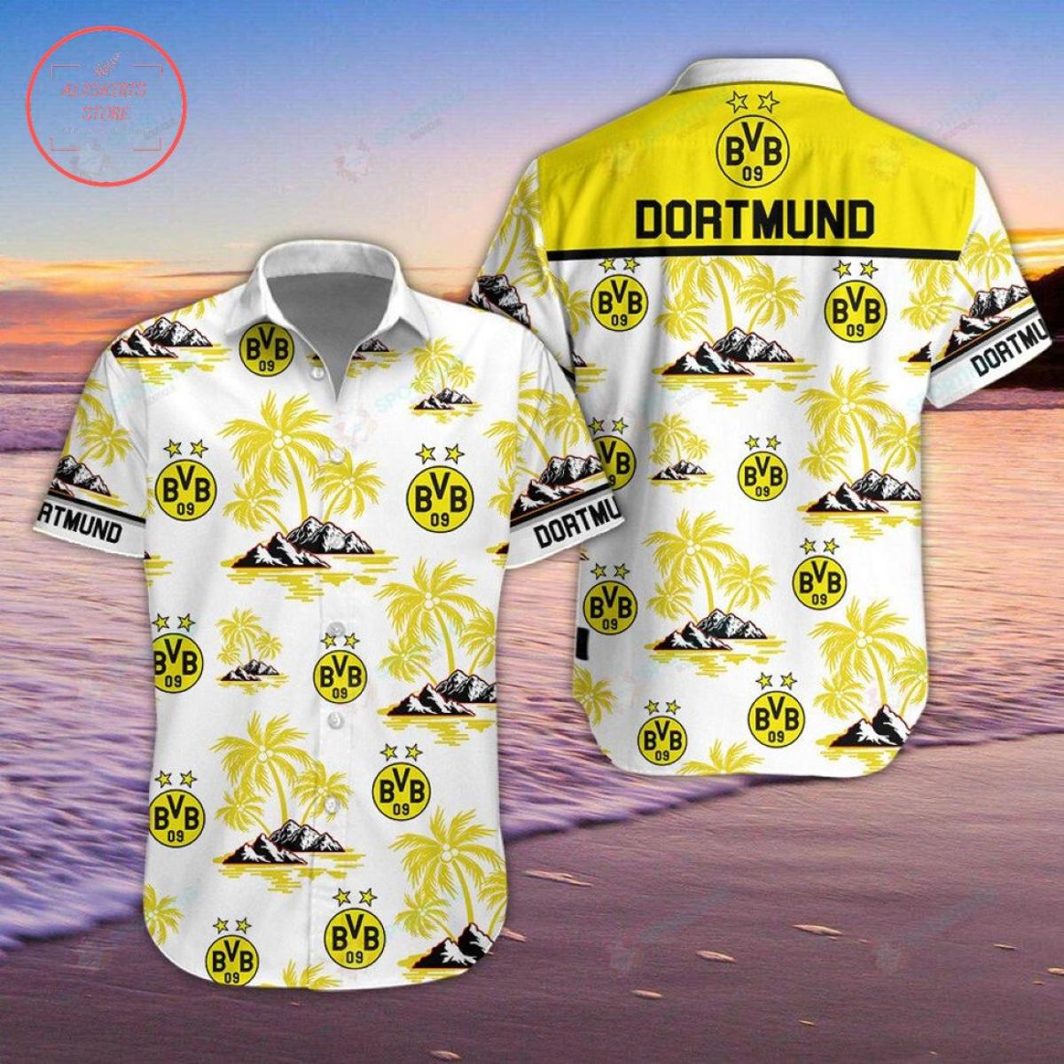 Borussia Dortmund Yellow Black Tiger Pattern Hawaiian Shirt Best Gift For Fans