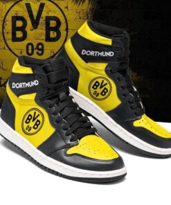 Borussia Dortmund Yellow Black Air Jordan 1 High Sneakers Gift