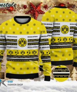 Borussia Dortmund Yellow Ugly Christmas Sweater For Men And Women 1