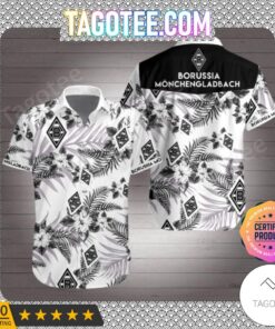 Borussia Mönchengladbach Black White Floral Hawaiian Shirt Best Gifts For Fans
