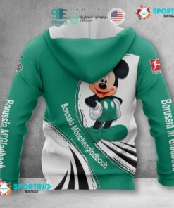 Borussia M?nchengladbach Custom Name Mickey Zip Hoodie Funny Gift For Fans