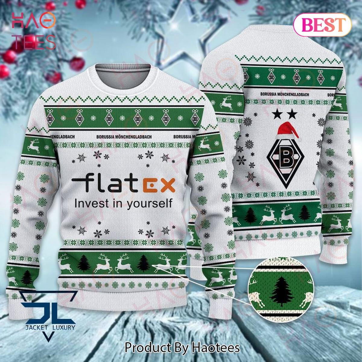 Borussia Mönchengladbach Santa Hat Ugly Christmas Sweater