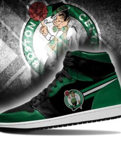 Boston Celtics Green Black Air Jordan 1 High Sneakers Gift For Fans 3