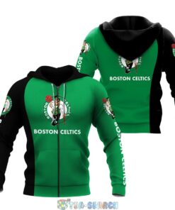 Boston Celtics Green Black Zip Hoodie Best Gift For Fans